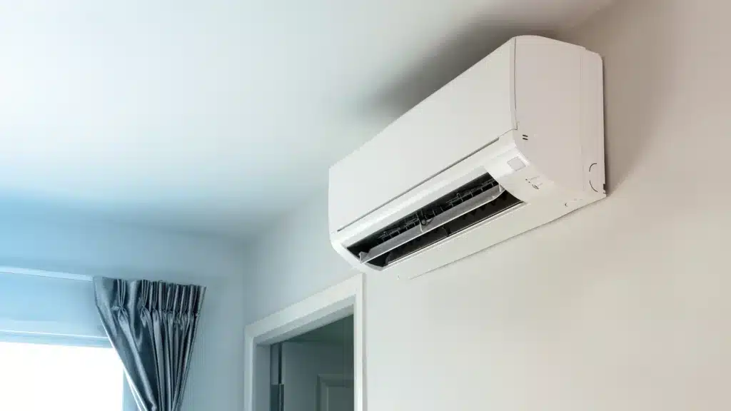 Reverse cycle split system air conditioners installed in a residential unit