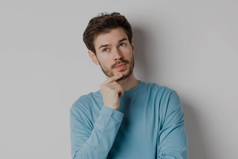 Image,Of,Handsome,Young,Man,Making,Choice,,Thinking,And,Looking